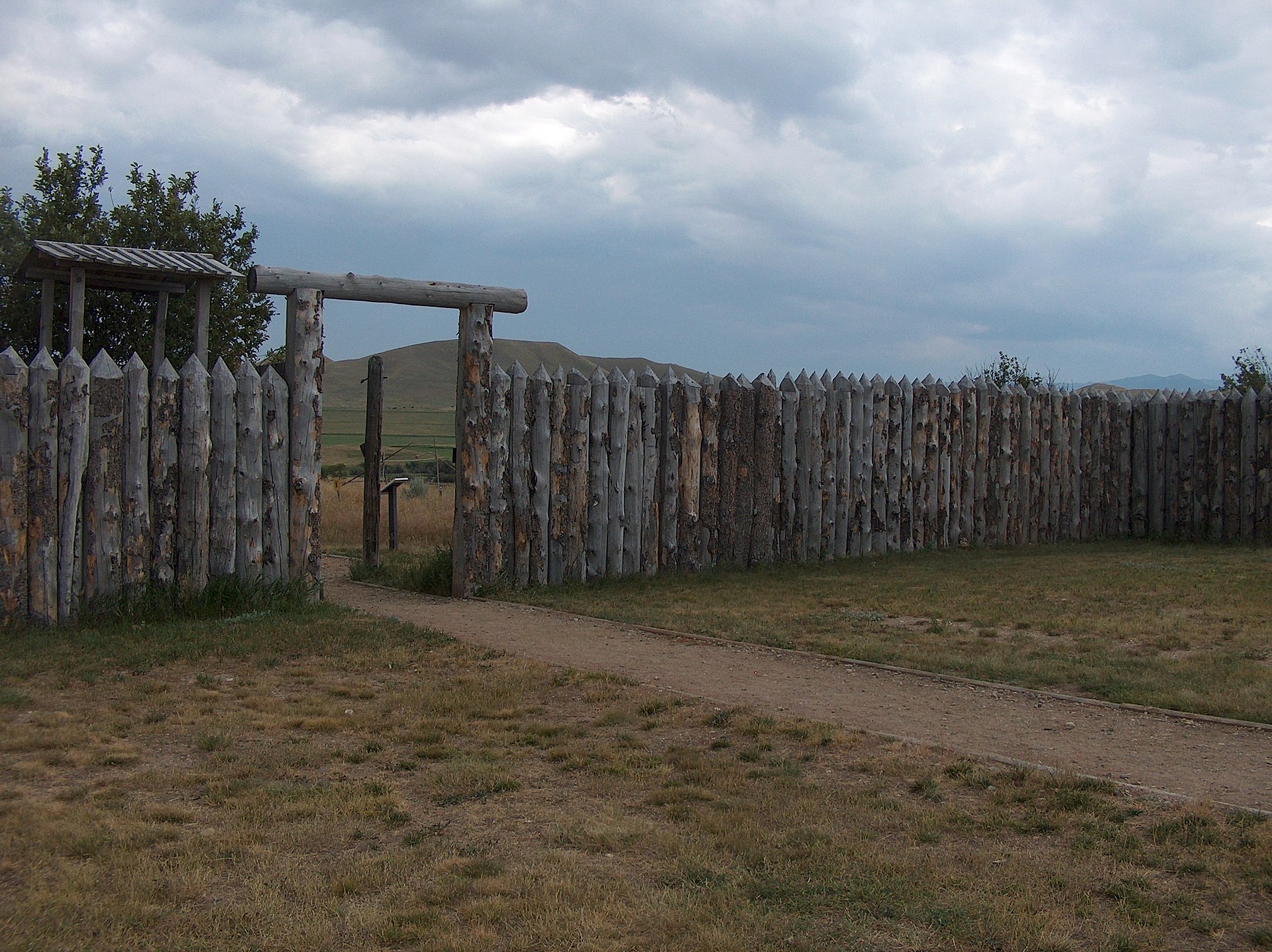Reconstructed stockade and parade ground of Fort Phil Kearny, the U.S. Army post in northern Wyoming where the Fetterman Fight occurred in December 1866.